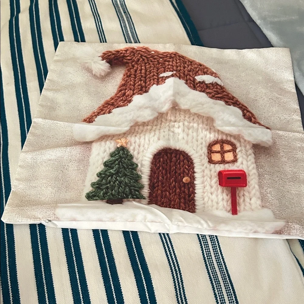 2 Cozy Holiday  House Pillow Cover